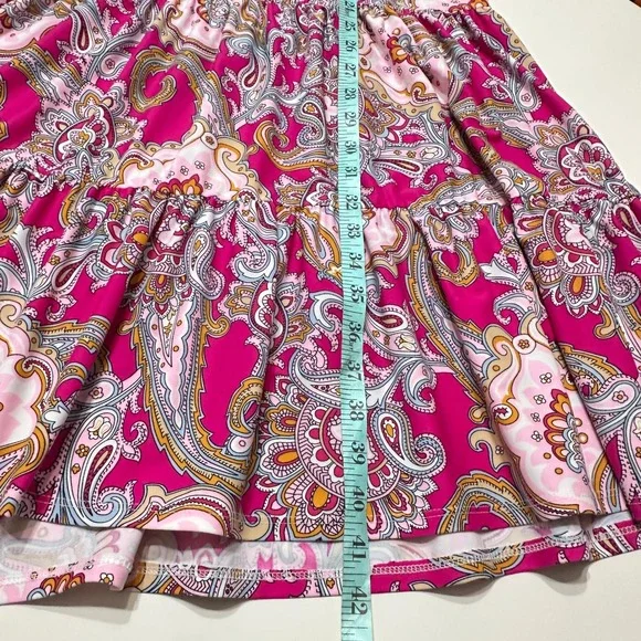 Jude Connally Libby Midi Dress Womens XS Paisley Tiered Short Sleeve Jude Cloth - Picture 10 of 10